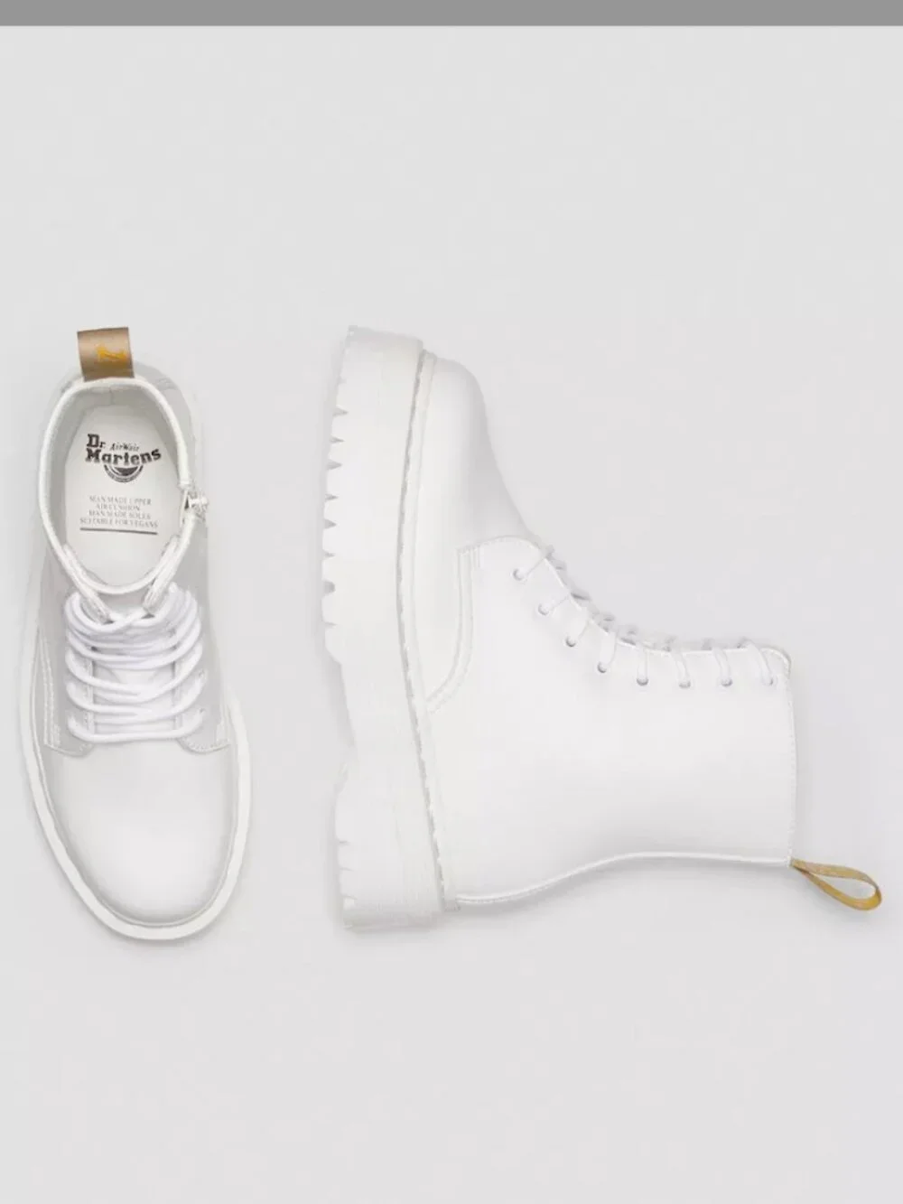 Dr. Martens White Jadon ll Platform Boot in Size 10